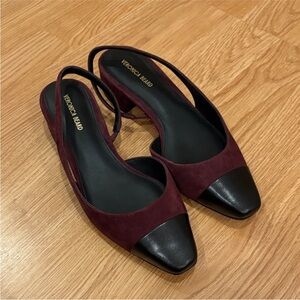 Veronica Beard Women's Maroon and Black Flats